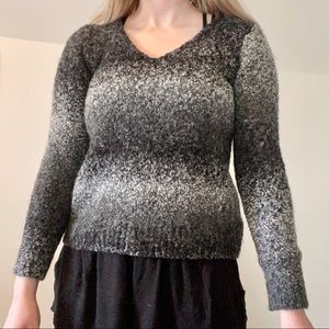 Gray and white sweater